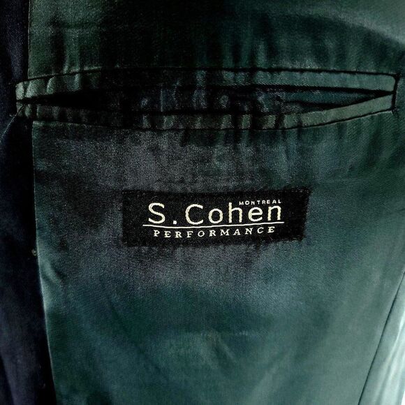 DAMAGED S. Cohen Performance 3 Brown Button Blazer 42R Blue - Picture 10 of 14